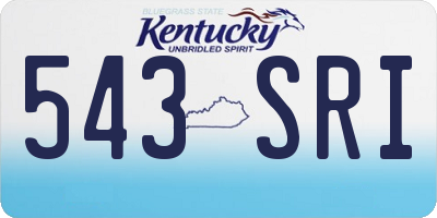 KY license plate 543SRI