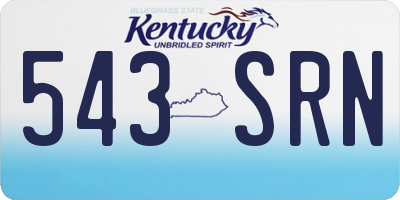 KY license plate 543SRN
