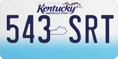 KY license plate 543SRT