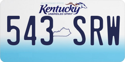 KY license plate 543SRW