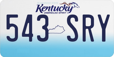 KY license plate 543SRY