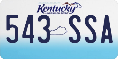 KY license plate 543SSA