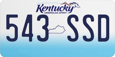 KY license plate 543SSD