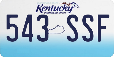 KY license plate 543SSF