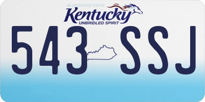 KY license plate 543SSJ