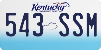 KY license plate 543SSM