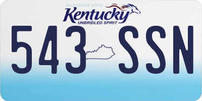 KY license plate 543SSN