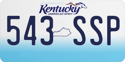 KY license plate 543SSP