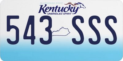 KY license plate 543SSS