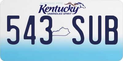 KY license plate 543SUB