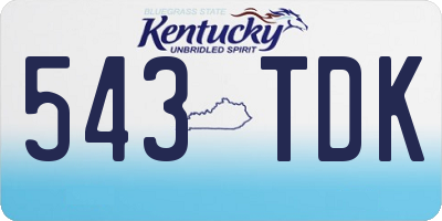 KY license plate 543TDK