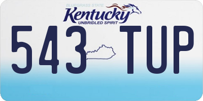 KY license plate 543TUP