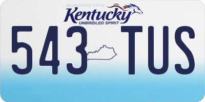 KY license plate 543TUS