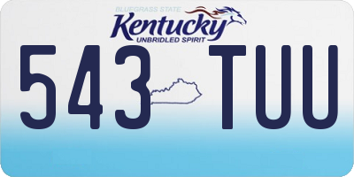 KY license plate 543TUU