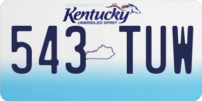 KY license plate 543TUW