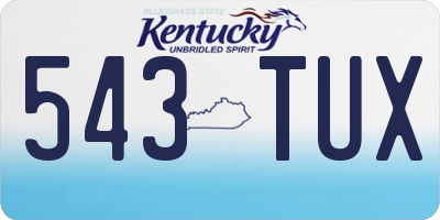 KY license plate 543TUX