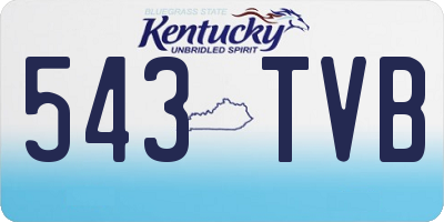 KY license plate 543TVB