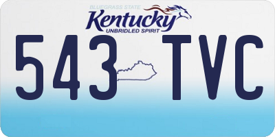 KY license plate 543TVC