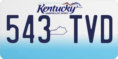 KY license plate 543TVD