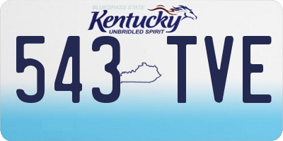 KY license plate 543TVE