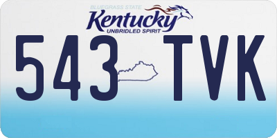 KY license plate 543TVK