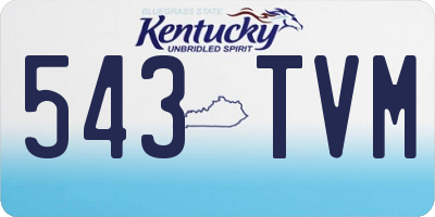 KY license plate 543TVM