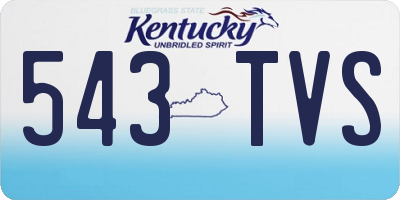 KY license plate 543TVS