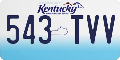 KY license plate 543TVV