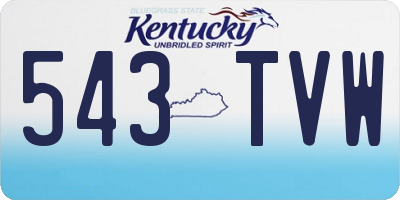 KY license plate 543TVW
