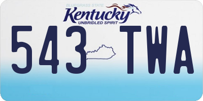 KY license plate 543TWA