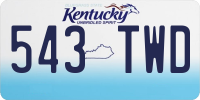 KY license plate 543TWD