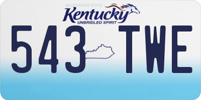 KY license plate 543TWE