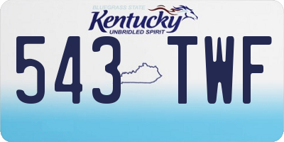KY license plate 543TWF