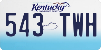 KY license plate 543TWH