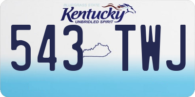KY license plate 543TWJ