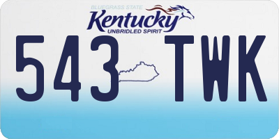 KY license plate 543TWK
