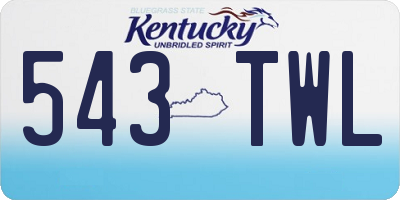 KY license plate 543TWL