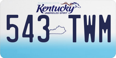KY license plate 543TWM