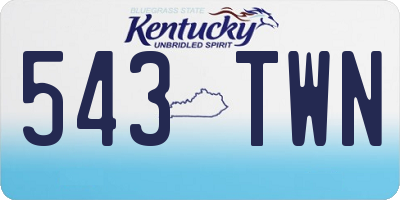 KY license plate 543TWN