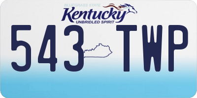 KY license plate 543TWP