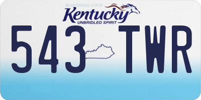 KY license plate 543TWR