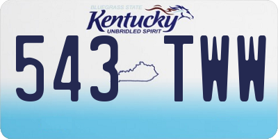KY license plate 543TWW