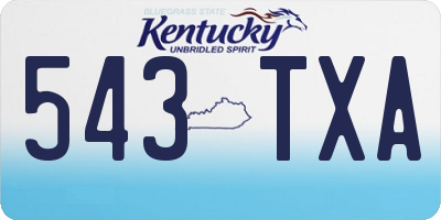 KY license plate 543TXA