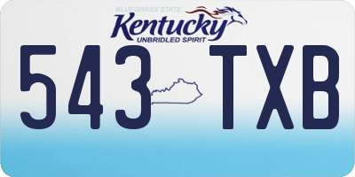 KY license plate 543TXB