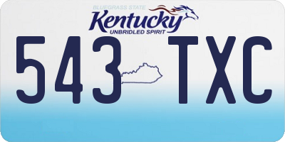 KY license plate 543TXC