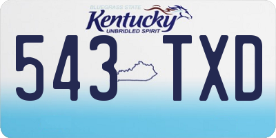 KY license plate 543TXD