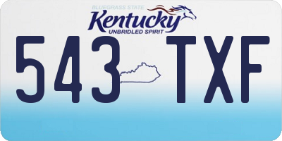 KY license plate 543TXF