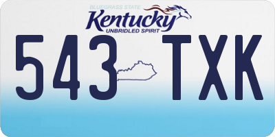 KY license plate 543TXK