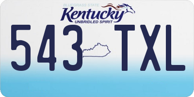 KY license plate 543TXL