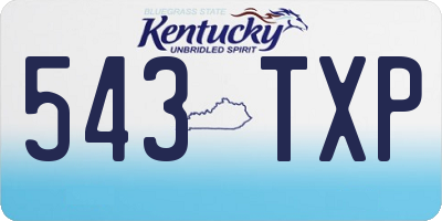 KY license plate 543TXP